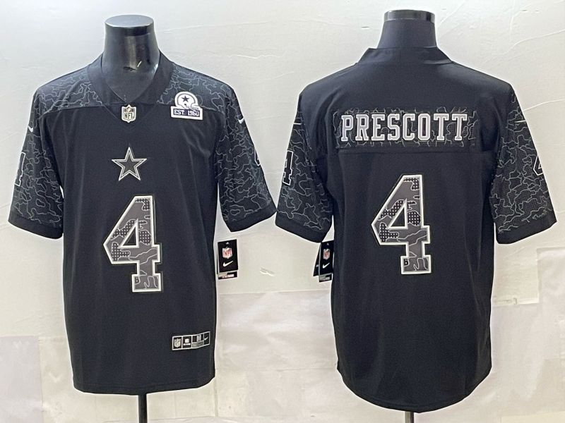 Men Dallas Cowboys #4 Prescott Black Nike 2025 Limited NFL Jersey style 01
